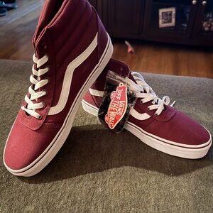 Vans Woman’s Maroon High-Top Sneakers